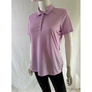 Adidas Women's Polo Shirt Golf Cotton Hand Short Sleeve Polo Purple Lilac Size M
